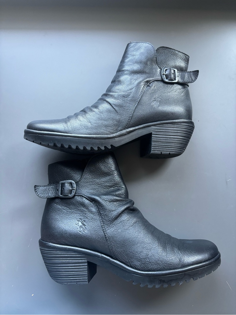 Fly London Leather Heeled Ankle Boots- 41